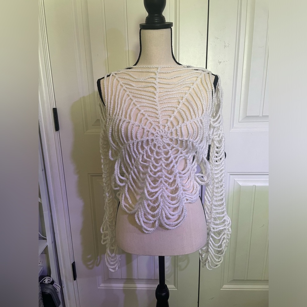 Handmade Crochet Spider Web Sweater